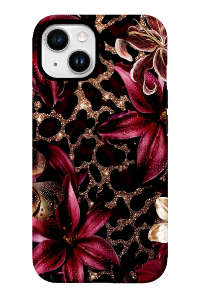 EDELFU متوافق مع iPhone 13 / 14 - تصميم النمر الاستوائي، غطاء مزدوج الطبقات، ...