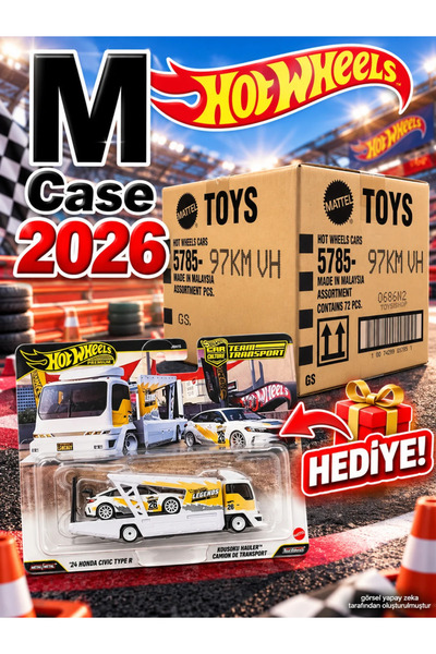 HOT WHEELS 2026 M Case 72'li Açılmamış Tek Bant Kapalı Koli Set-4 (Premium Te...