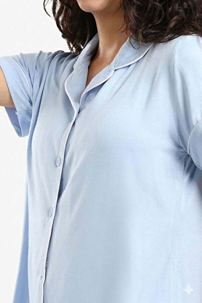 CARINA Karina Classic Poplin Pajama Set - Light Blue