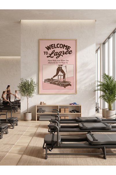 Creatick Design Reformer Pilates ve Yoga Salonu Tablosu Ham Ahşap Çerçeveli M...