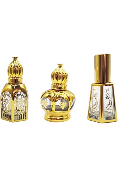 DORAIMI123 زجاجات عطر ذهبية من DORAIMI سعة 10 مل، عبوة من 3 قطع، حاويات زجاجي...