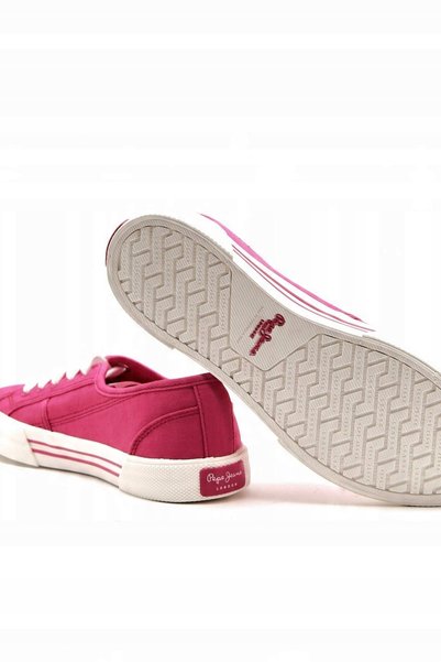 Pepe Jeans Adidași de damă cu șireturi, din material textil roz, 38 AWE