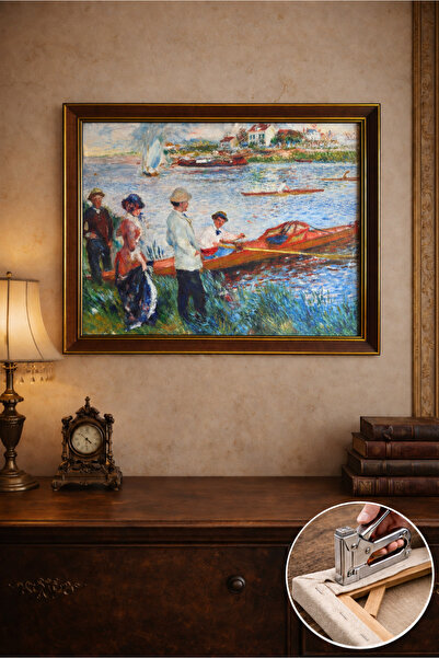 Renoir (Chatou'da Kürekçiler 1879) Çerçeveli Klasik Vintage Duvar Tablo