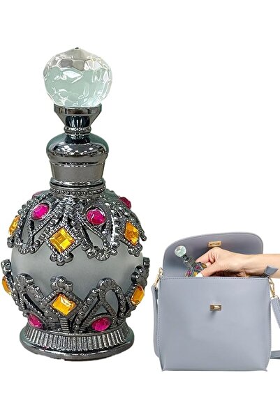 ALMEKAQUZ زجاجات رذاذ عطر سوداء، بخاخ مكياج للسفر سعة 15 مل، حاوية عطر زخرفية