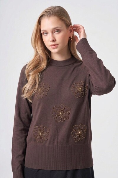 Nuss 204 Floral Bead Embroidered Mercerized Blouse
