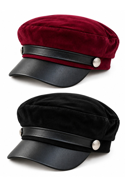 derikem Women's Suede Winter Newsboy Cap Captain Hat