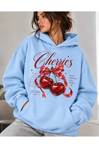 COHERENT Hanorac unisex pentru bărbați/femei SLOWLYCHERY, colorat, cu imprime...