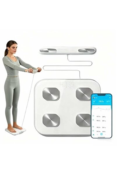 DHB tech ميزان لقياس وزن الجسم، ميزان جسم بـ 8 أقطاب كهربائية عالي الدقة قابل...