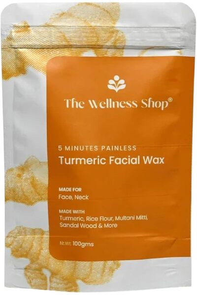 The Wellness Shop - Turmeric Facial Wax Powder, 5 min Painless Natural Face H...