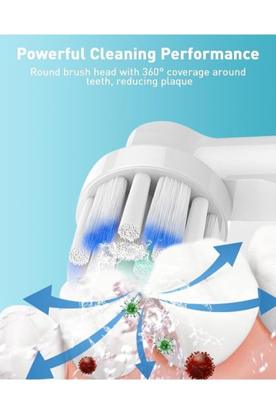 Adando Electric Toothbrush Replacement Heads: 12 Pack Compatible with Oral-B Braun Replacement Brush