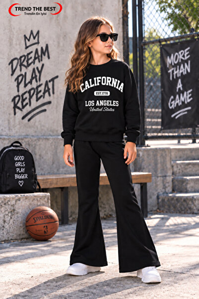 TREND THE BEST Trendin En İyisi Winter, Spring, and Autumn Girls' Black Spani...