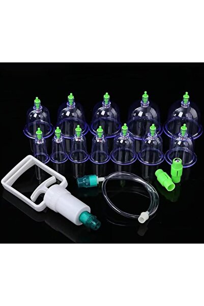 Generic مجموعة صحية للحجامة مكونة من 12 قطعة، طقم علاج بالضغط مع أكواب حجامة ...