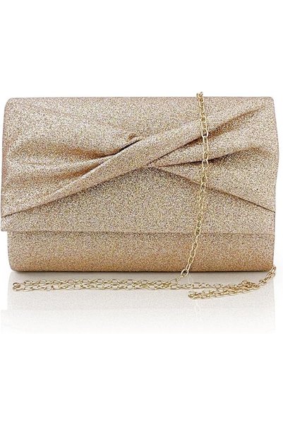 TERRIFI Clutch Silver Purses for Women Evening Bag, Wedding Handbags with Cha...