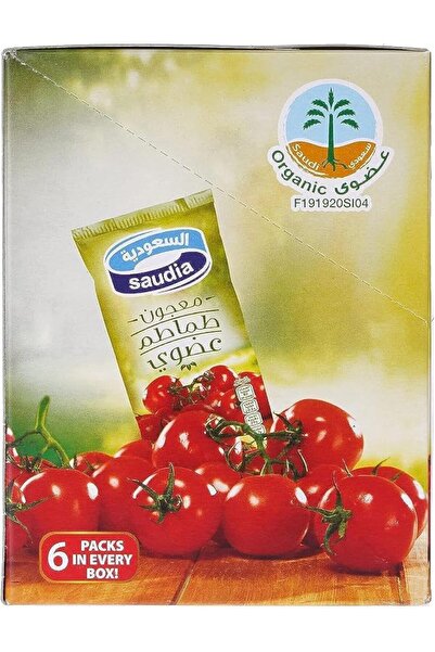 Saudia Organic Tomato Paste, 6 X 60g - Pack of 1