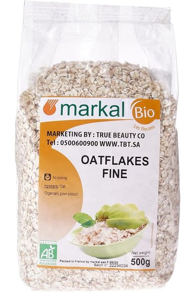 Markal Organic Organic Fine Oat Flakes By , 500Gm (Brown)