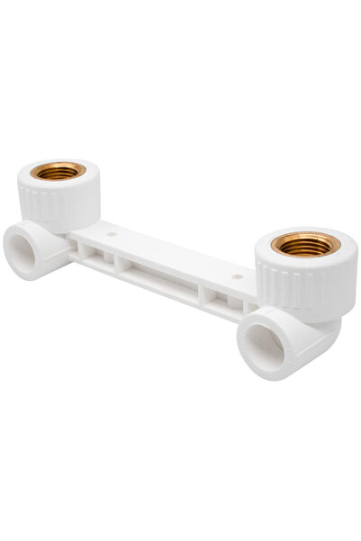 Everpro PPR elbow with Double base - support, 20 mm x 1/2" FI, white,