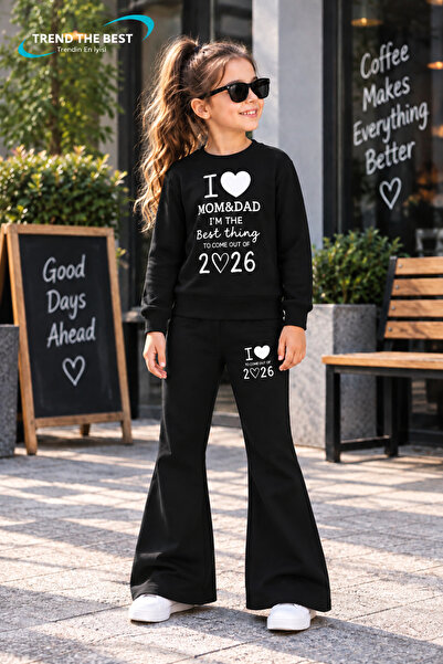 TREND THE BEST Trendin En İyisi Winter, Spring, and Autumn Girls' Black Spani...