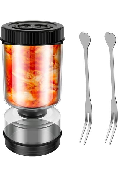 NALACAL 36oz Glass Pickle Jar with Strainer - Leakproof Airtight Container, I...