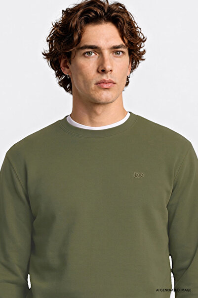 Lee Regular Fit Normal Kesim Bisiklet Yaka Baskılı Lacivert Sweatshirt
