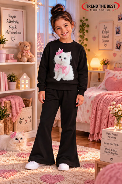 TREND THE BEST Trendin En İyisi Winter, Spring, and Autumn Girls' Black Spani...