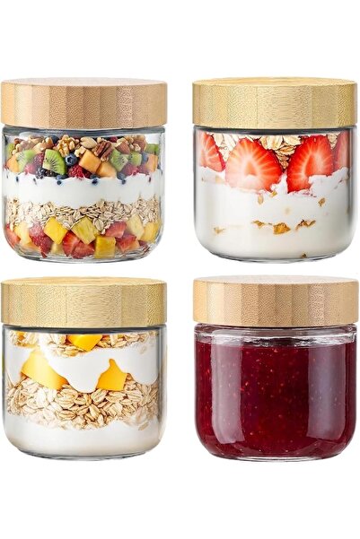 STERİX 6 Pack 10 oz Airtight Leakproof Glass Jars with Bamboo Lids