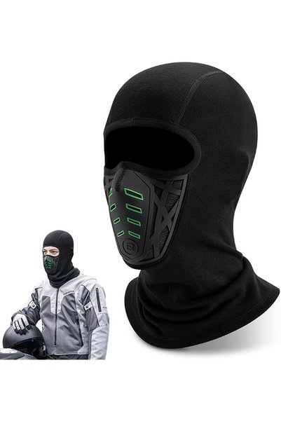 HASTHIP Winter Balaclava, Black Thermal Liner with Ventilated Face Mask
