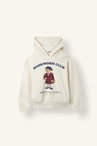 DeFacto Oversize Hooded Teddy Bear Printed Sweatshirt for Girls I3608A826Wn