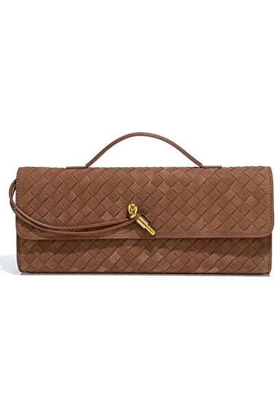 GENERAL Suede Woven Evening Clutch Purses Women Crossbody Shoulder Hobo Handbag
