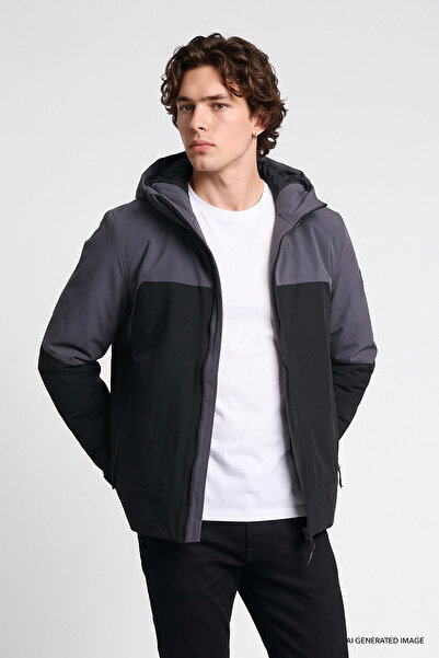 Lee Relaxed Fit Rahat Kesim Kapüşonlu Cepli Şişme Puffer Mont