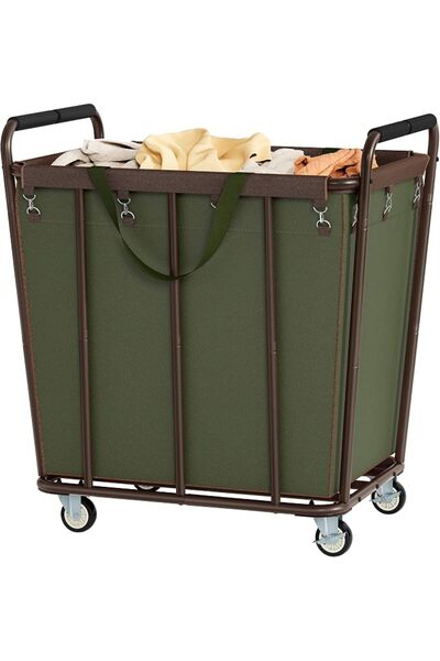 GENERAL Hoctieon Large Rolling Laundry Hamper with Wheels, Laundry Sorter Car...
