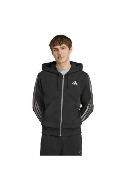 adidas Ανδρικό Φούτερ Essentials Εορταστικό με 3 Ρίγες, με Πλήρες Φερμουάρ κα...