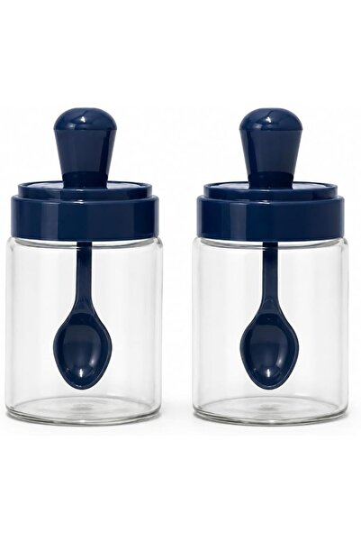 West Biking Biki Set of 2 Glass Spice & Sugar Jars with Spoons (250ml) – Leak...