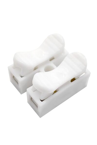 Flylin 100Pcs CH-2 Quick Wire Connector, 2 In 2 Out Lever Wire Nut, Spring Pu...