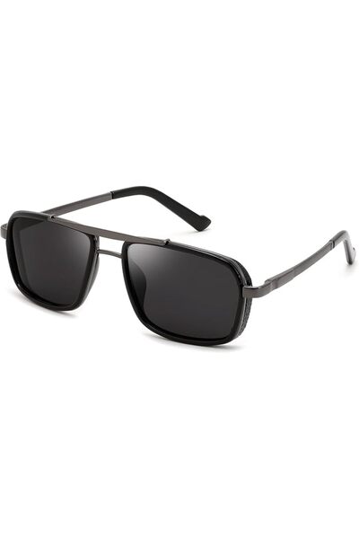 FEISEDY Retro Pilot Sunglasses For Women Men 70s Trendy Rectangle Polarized S...