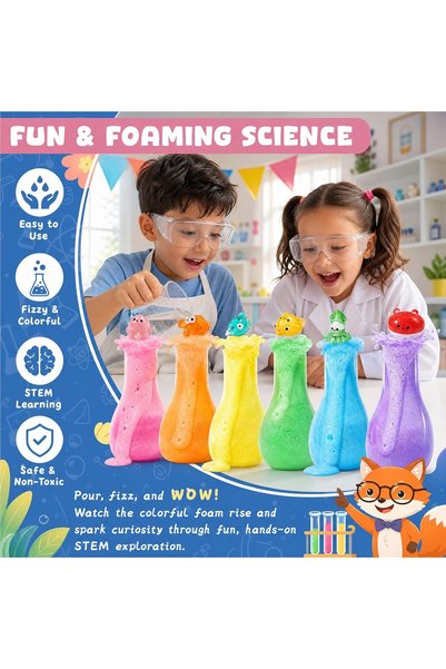 Beauenty Bath Bombs Potion,6 Pack Fizzy Bubble Bath Explosions,100G Large Bubble Volume Colorful Bath Bombs for Kids, Scientific & Magical Bath Time Buddy, Fun & Educational Kids Bath Experience