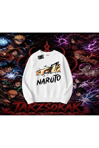 Tarzsokak Naruto Uzumaki Premium Anime Oversize Unisex Crew Neck Sweatshirt W...