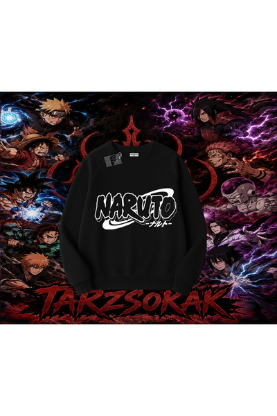 Tarzsokak Naruto Uzumaki Premium Anime Oversize Unisex Crew Neck Sweatshirt W...