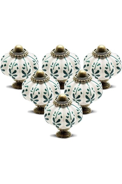 Bukela 12pcs Ivory Pumpkin Knobs Vintage Ceramic Cabinet Knobs Dresser Drawer...