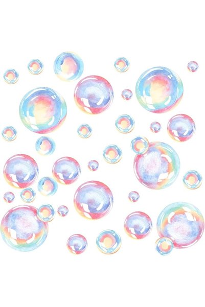 SYOSI 8 Sheets Colorful Ocean Underwater Pattern Bubble Wall Stickers Easy Pe...