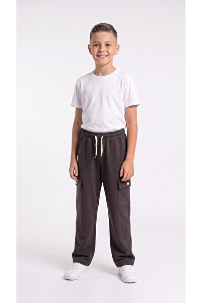 Mışıl Kids Pantaloni de trening pentru băieți cu buzunare cargo și închidere ...