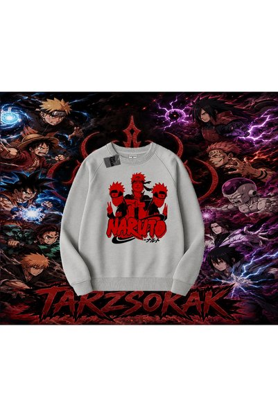Tarzsokak Naruto Uzumaki Premium Anime Oversize Unisex Crew Neck Sweatshirt W...