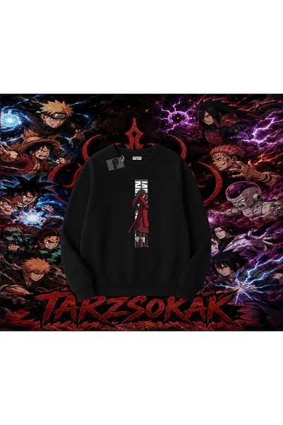 Tarzsokak Madara Uchiha Naruto Anime Character Oversize Unisex Crew Neck Swea...