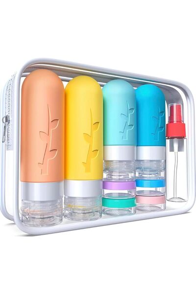 MarlaMall 16pack Travel Bottles for Toiletries,TSA Approved Silicone Travel C...