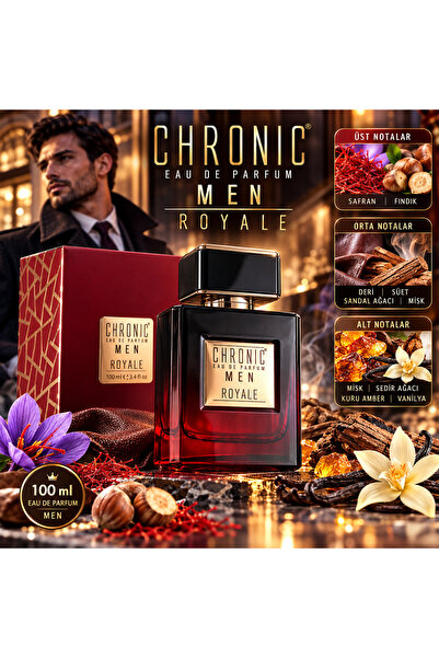 Chronic Men ROYALE Eau de Parfum 100 ML – Safran, Deri, Sandal Ağacı, Amber &...