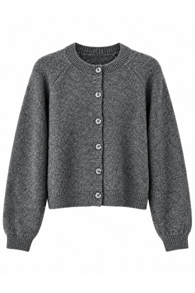 Retrobird Jodie Crew Neck Buttoned Knitwear Cardigan Women's Gray