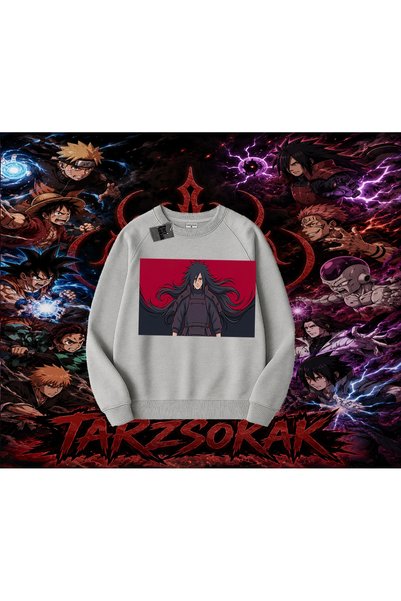 Tarzsokak Madara Uchiha Naruto Anime Character Oversize Unisex Crew Neck Swea...