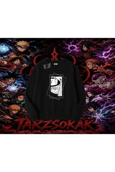 Tarzsokak Kakashi Hatake Naruto Anime Character Oversize Unisex Crew Neck Swe...