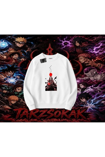 Tarzsokak Itachi Uchiha Naruto Anime Character Oversize Unisex Crew Neck Swea...