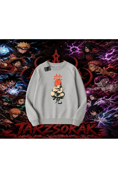 Tarzsokak Gaara Naruto Anime Character Oversize Unisex Crew Neck Sweatshirt W...