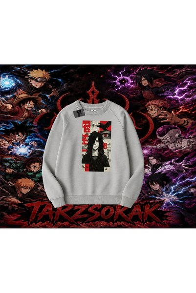 Tarzsokak Madara Uchiha Naruto Anime Character Oversize Unisex Crew Neck Swea...